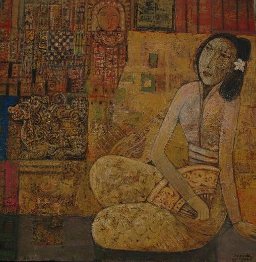 lady with a fan-contemplation